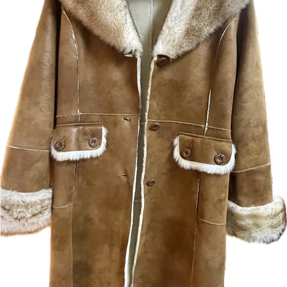 Wilson’s Leather Trench faux shearling coat size small - Picture 9 of 11